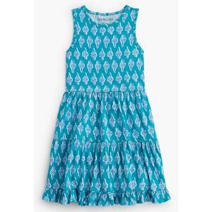 Crewcuts Factory | NWOT Girls' block-print knit tank dress in Cenote Blue Sz 12
